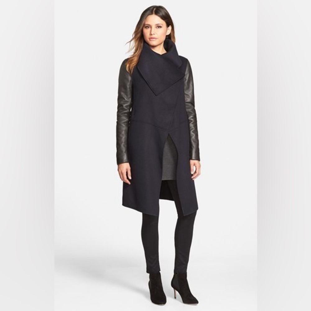 Macakge Wool & Leather coat
